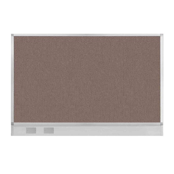 Hush Panel Configurable Cubicle Partition 6' x 4' Latte Fabric w/ Cable Channel